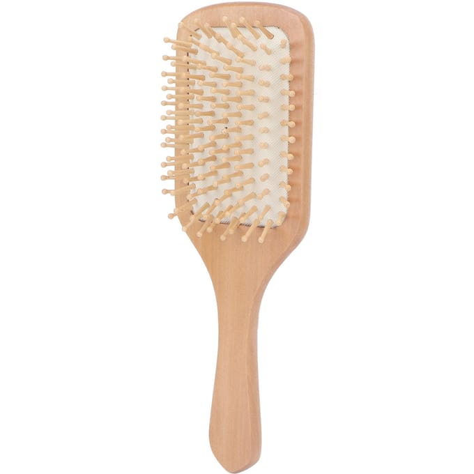 Houten Haarborstel Draagbaar Thuis Salon Ergonomisch Massage Ontwarrende Paddle Borstel Haarstyling Tool beige