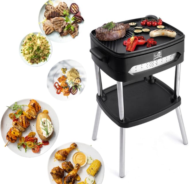 FRITEL barbecue BBQ 3256 - Elektrische bbq / Tafelgrill - Groot Grillopp. 40x36cm - 2000W - Afneembare plaat + Deksel