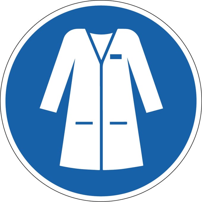 Laboratoriumjas verplicht sticker - ISO 7010 - M059 100 mm