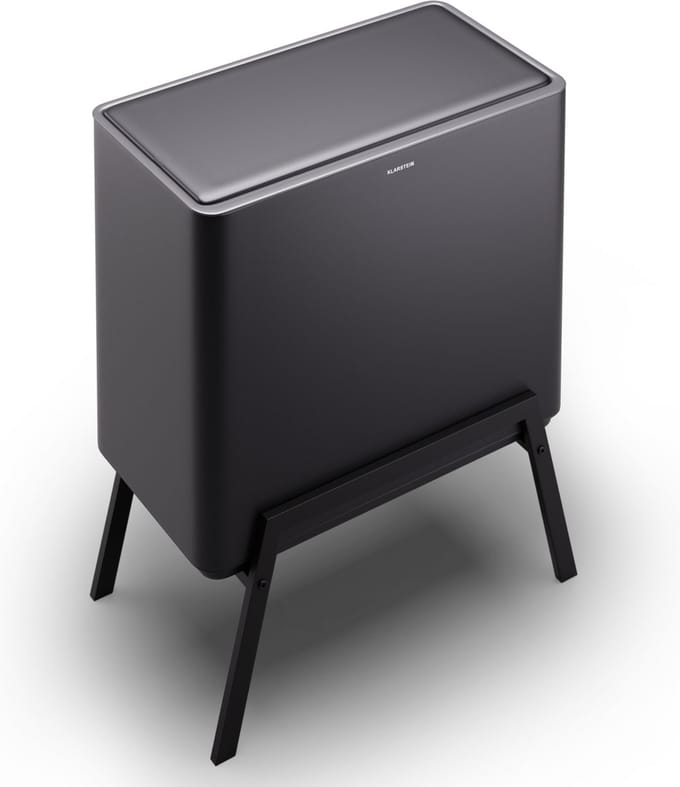 Klarstein Yuma afvalbak - 40 Liter - Inclusief compostemmer - Pootjes - Geurfilter - Zwart