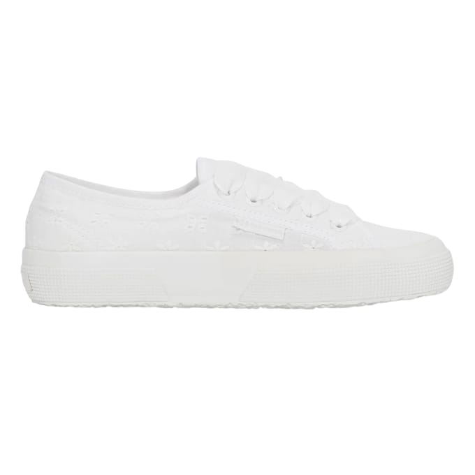 Superga Dames/Dames 2750 Sangallo Flower Trainers (Totaal Wit)