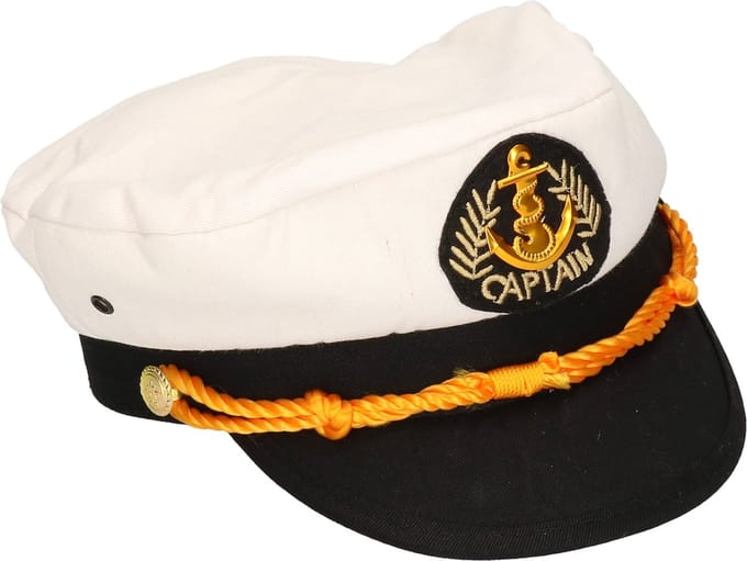 Kapitein verkleed pet - blauw/wit - polyester - scheepvaart - feestartikelen - voor kinderen 53