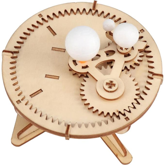 Modèle du Système Solaire Bricolage Puzzle en Bois Mécanique Ensemble d'Assemblage Soleil Terre Lune Planète Éducation Enfant Jouets Scientifiques