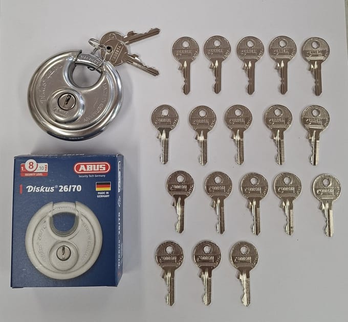 Abus 26/70 - Discushangslot - 70 mm inclusief 20 sleutels