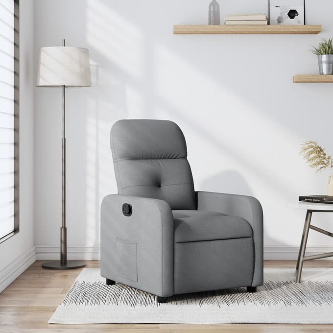 vidaXL - Fauteuil - verstelbaar - stof - lichtgrijs