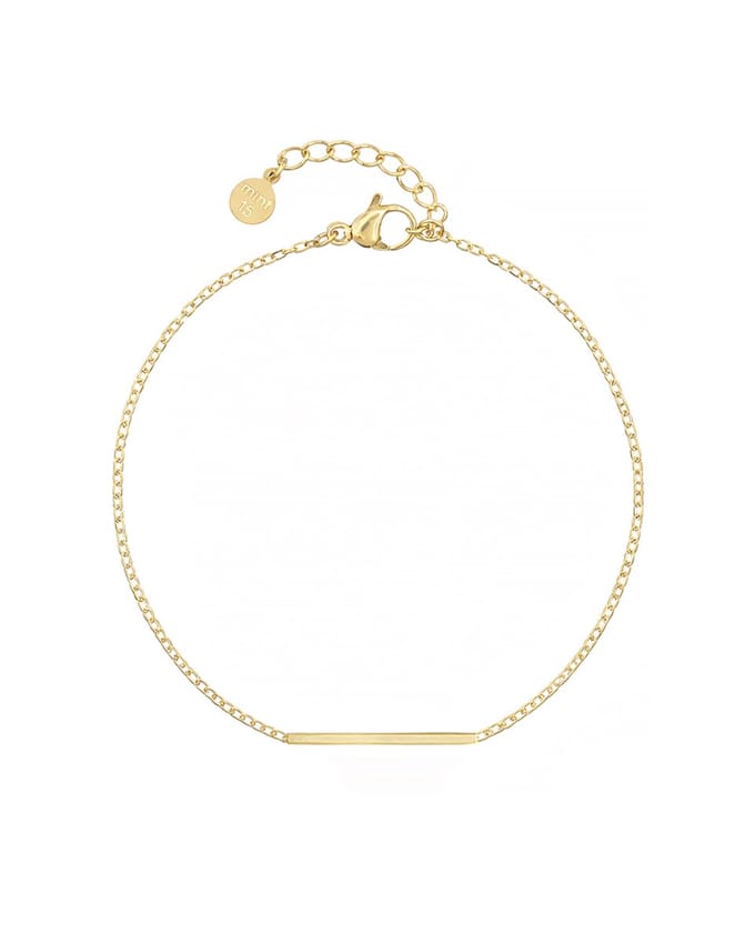 Mint15 Armband klein balkje/staafje – Goudkleur RVS/Stainless Steel