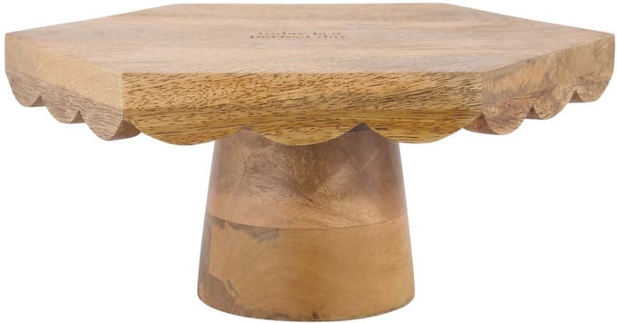 Zusss Taartplateau Today Is A Perfect Day - Hout - Naturel - Ø28x11,5Cm