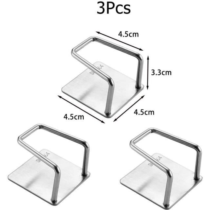 Range Couverts,Porte-Éponge pour la Cuisine en Inox,Égouttoir de Séchage,Étagère d'Évier Auto-adhésive,Accessoires de - 3Pcs A[B510]