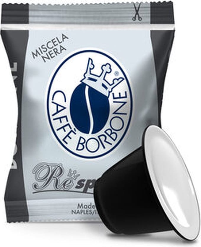 100 caps. Caffe Borbone NERA - Nespresso compatibel koffiecups - REspresso - Sterke en romige espressomelange