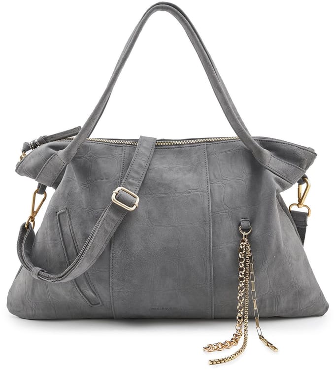 FREDsBRUDER Leren schoudertas Velvet Wild Shoulderbag Dark Grey Taupe