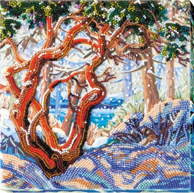 BORDUURPAKKET met kralen/parels - Abris Art - First Snow - De eerste Sneeuw