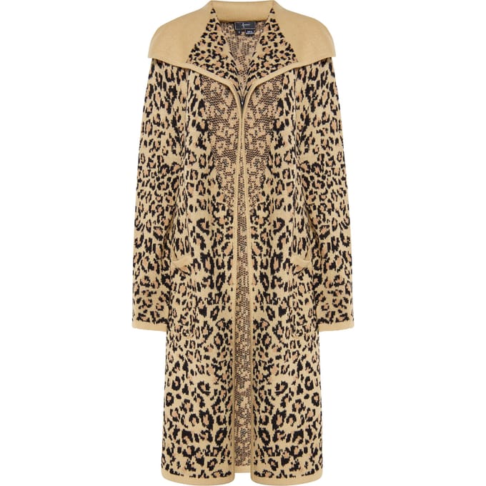 Faina Gebreid vest Dames zwart/beige