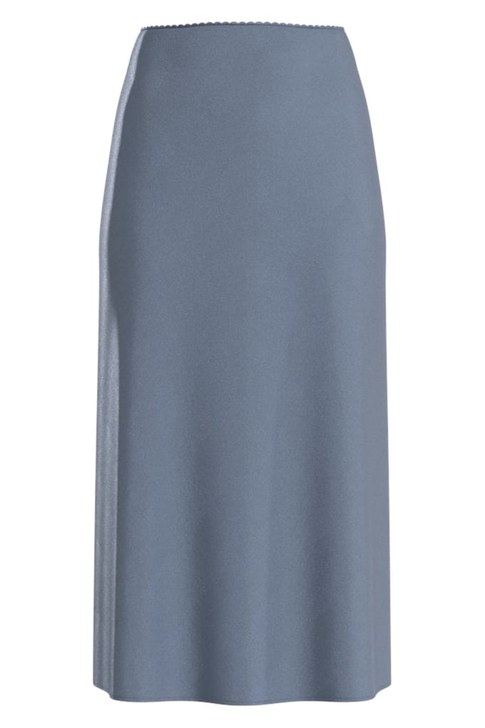 s.Oliver - female - Glimmende satijnen midirok met elastische tailleband en hoge tailleband