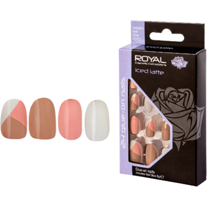 Koninklijke kunstnagels Iced Latte - 24 stuks