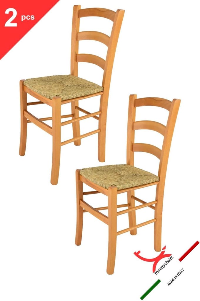 Tommychairs Venice - Eetkamerstoelen - Set van 2 - Bruin - Rotan & Hout