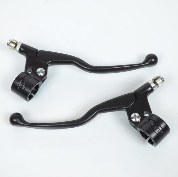 Hendelhouder rechts en links + lange remhendel 17.5cm zwart bromfiets voor motor bromfiets