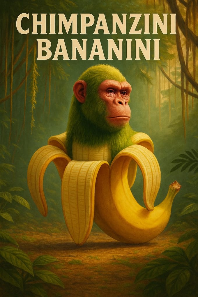 Extra Grote A1 Chimpanzini Bananini (Italian brainrot) Poster