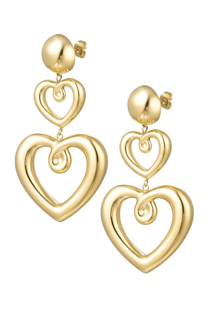 Yehwang Oorbellen cute hartjes - Stainless Steel