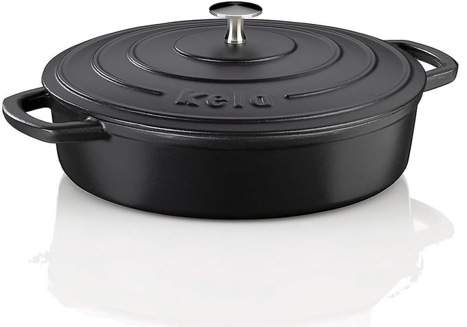 Braadpan, Gietijzer, Laag, Zwart, 28 cm - Kela | Calido