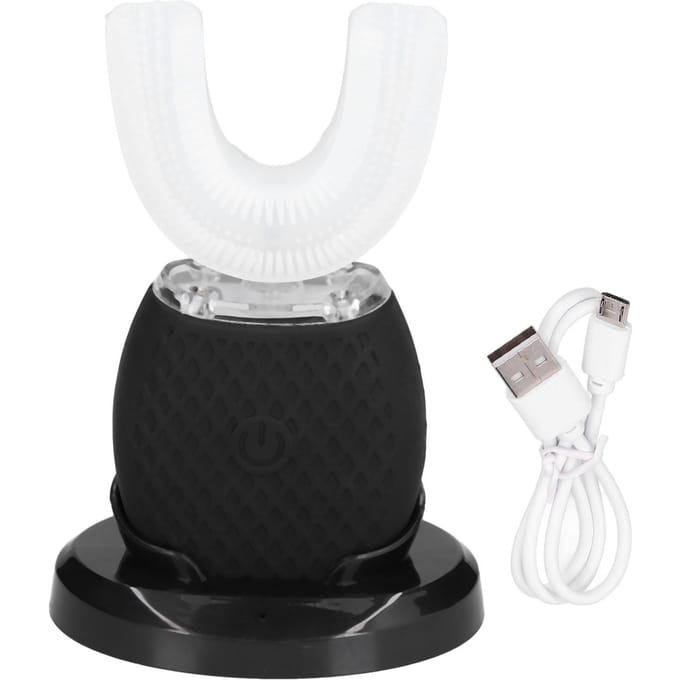 Ultrasonic Automatic Toothbrush Whitening 360 degrees  U Shaped Electric Ultrasonic Toothbrush for zwart
