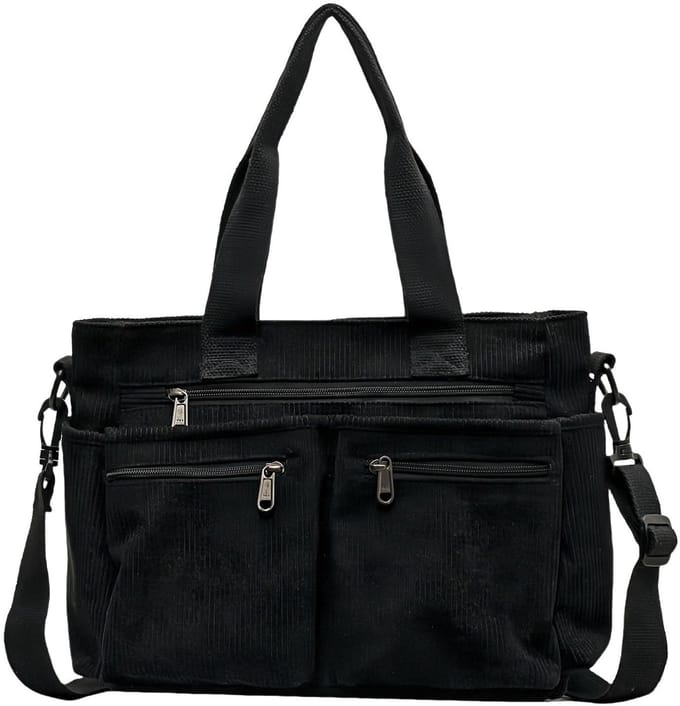 Allecto - Tote Bag dames - Schoudertas geribbeld fluweel