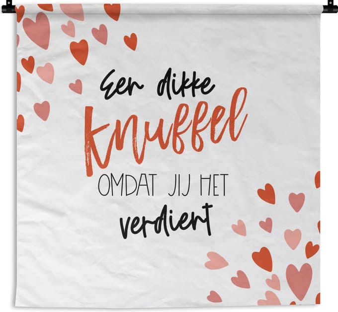Wandkleed - Wanddoek - Sterkte - Quotes - Rood - 60x60 cm - Wandtapijt
