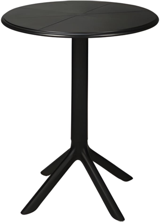 Ambiance Tuintafel - D60 x 75 cm - zwart - rond - polypropyleen - bistrotafel - tuinmeubels