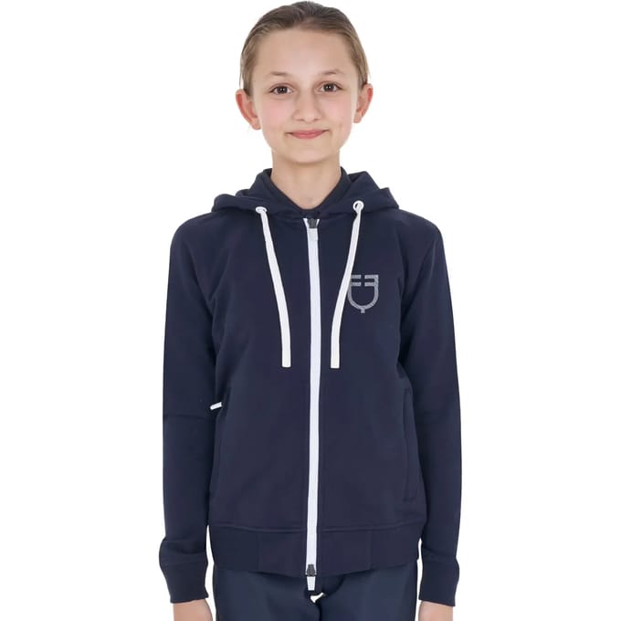 Sweater met capuchon en kinderlogo Equestro Shiny