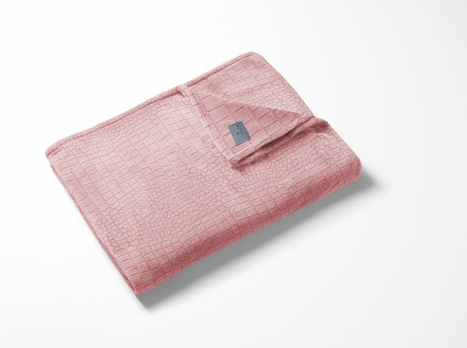 Linnick Flanel Fleece Deken Croco - rosé - 140x200cm - Plaid