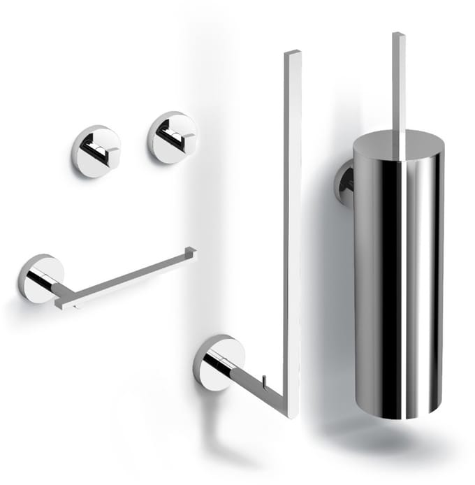 Clou Flat toilet accessoireset, chroom