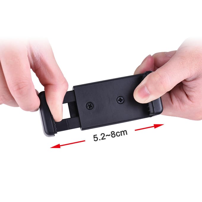 Verstelbare telefoonhouder Clipbeugel Klembevestiging voor selfie-monopod-statief black
