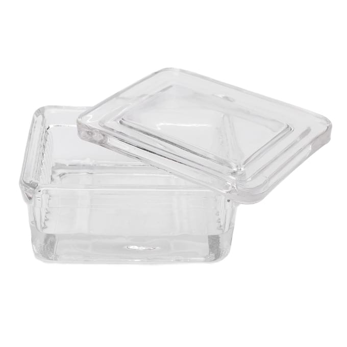 Glazen Kleurpot met Deksel Dierlijke en Plantaardige Specimens Objectglaasjes Kleurbak Heldere Container voor white