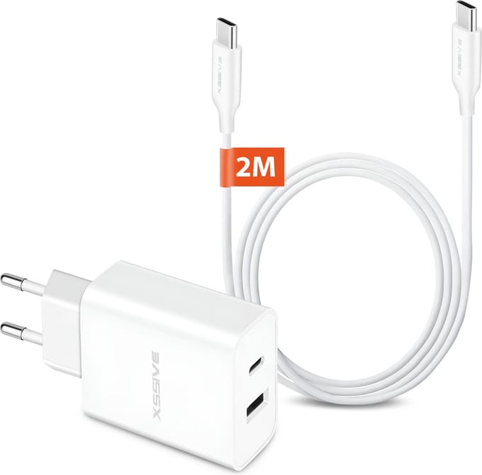 Snellader - 2 Meter - Geschikt voor iPhone 15, 16 en Samsung Galaxy - USB-C Adapter met USB C naar USB C Kabel