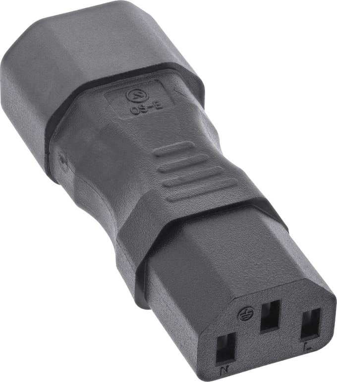 C13 - C14 stroomadapter / zwart
