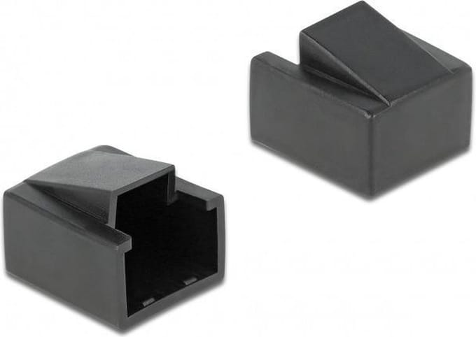 Delock Delock Dust Cover for RJ45 - Schutzumschlag - Schwarz (Packung mit 10) Stofbescherming voor RJ45-stekker 10 stuks 86470 RJ45, stekker Zwart...
