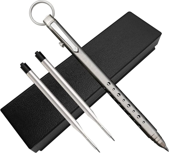 Solidchoice - Titanium Legering Balpen met Clip, EDC Pocket Pen