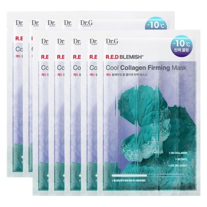 Dr.G Red Blemish Cool Collageen Verstevigend Mask Koelend Elasticiteit 30g x 10 vellen gray