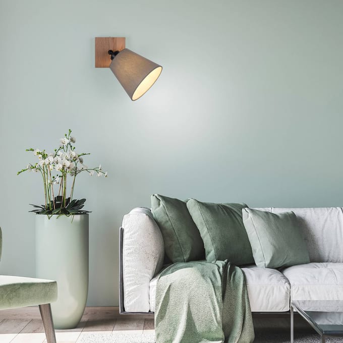 JUST LIGHT. GmbH Groene Michel wandspot met stoffen kap