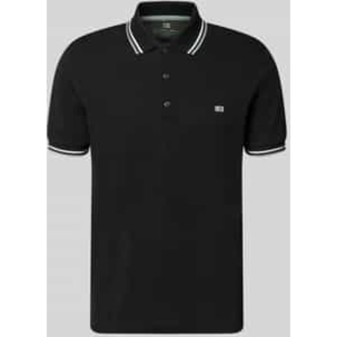 regular fit poloshirt met contrasterende strepen