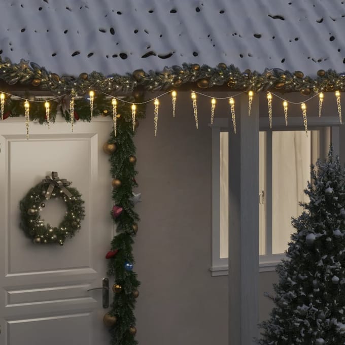 vidaXL - Kerst - IJspegellamp - 100 - LED's - Warm - Wit - 10 - m - Acryl - PVC
