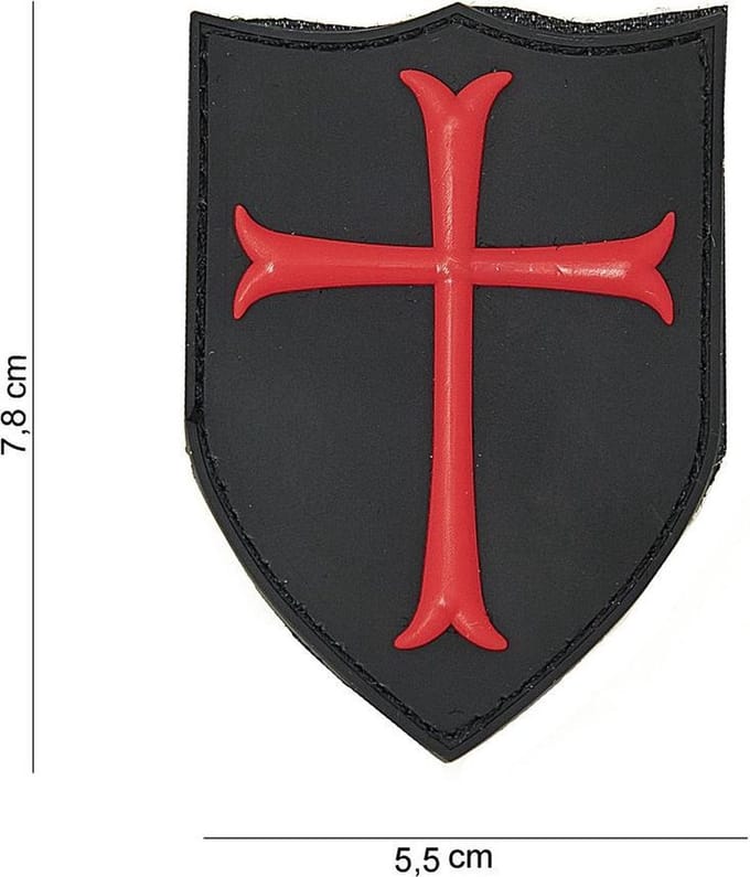 Embleem 3D PVC Crusader Rood