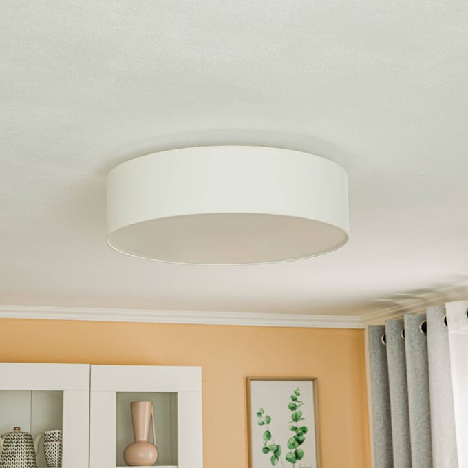 Euluna - plafondlamp - 3lichts - Textiel, folie, metaal - H: 16.5 cm - E27 - ecru
