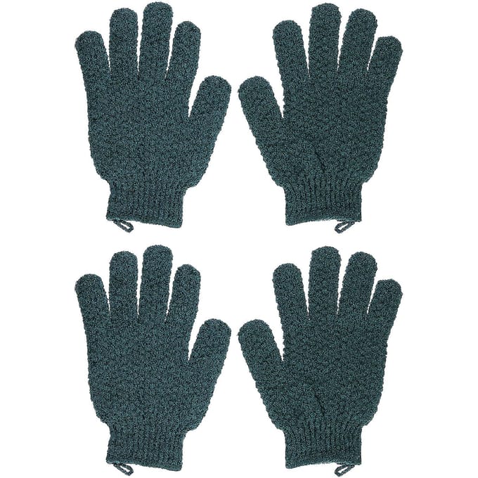 Beauty By Earth, Gants Exfoliants, Exfoliation Régulière, Vert, 2 Paires black