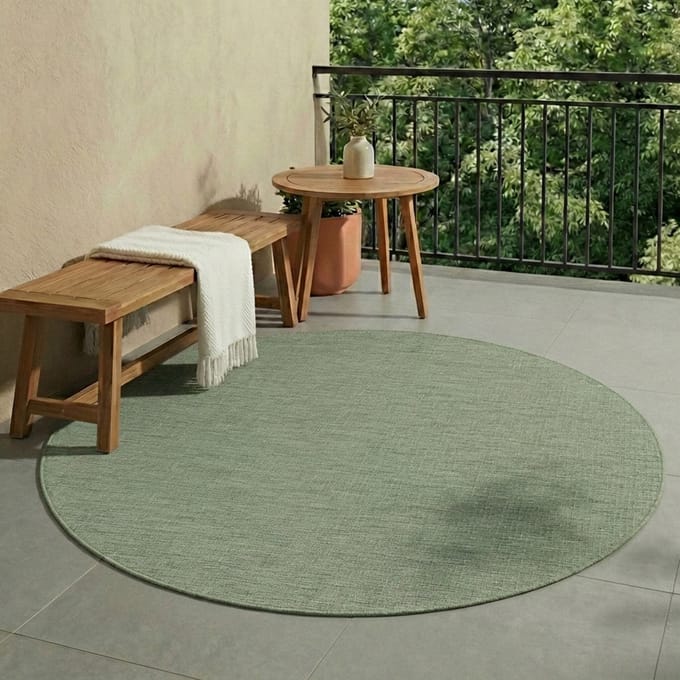 NATURL. Rond buitenkleed - Costa Groen - Ø 100cm