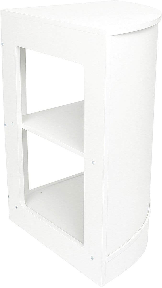 Cm60 hoektoonbank - wit - 60x60x90cm - 2 interne schappen