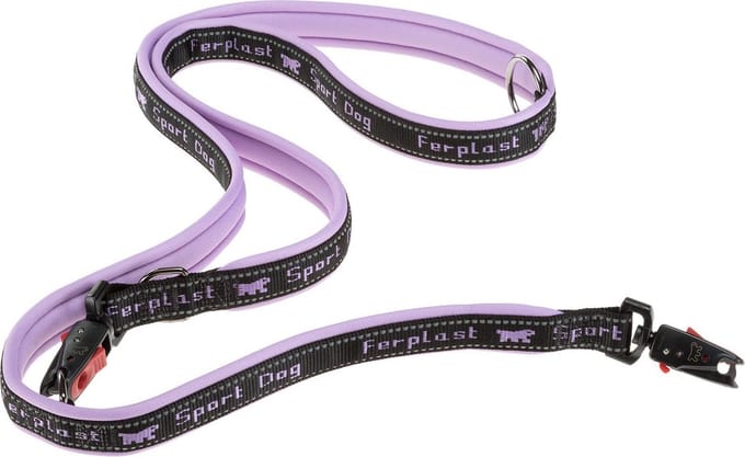 hondenriem Sport 200 x 2,5 cm nylon lila/zwart