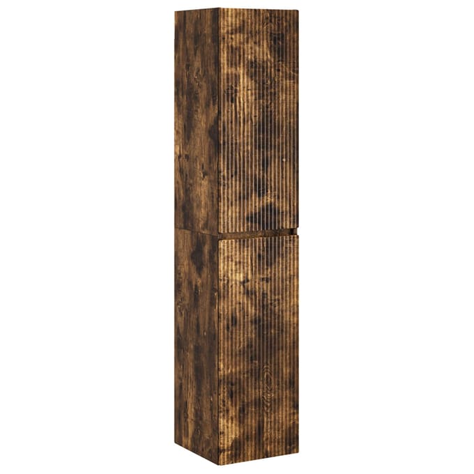 vidaXL - Wandgemonteerde - Badkamerkast - Gerookt - eiken - 33 - x - 34,5 - x - 160 - cm
