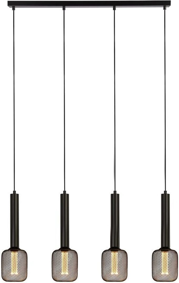 Searchlight DULWICH Hanglamp 4 Lichts Zwart