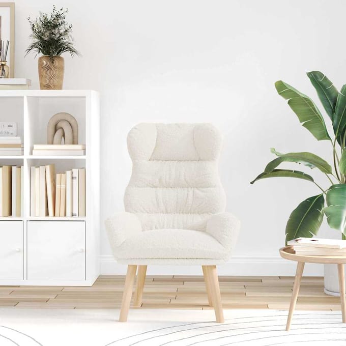 vidaXL - Fauteuil - Crème - 69 - x - 74 - x - 93 - cm - Sherpa - Stof