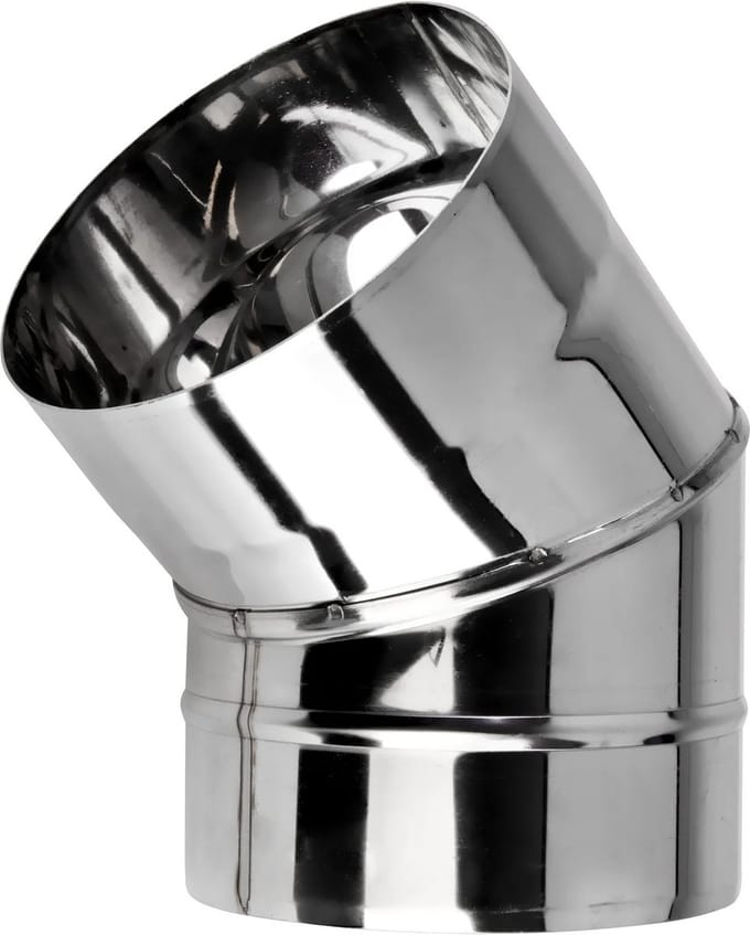 Bocht 45° RVS Ø130mm.